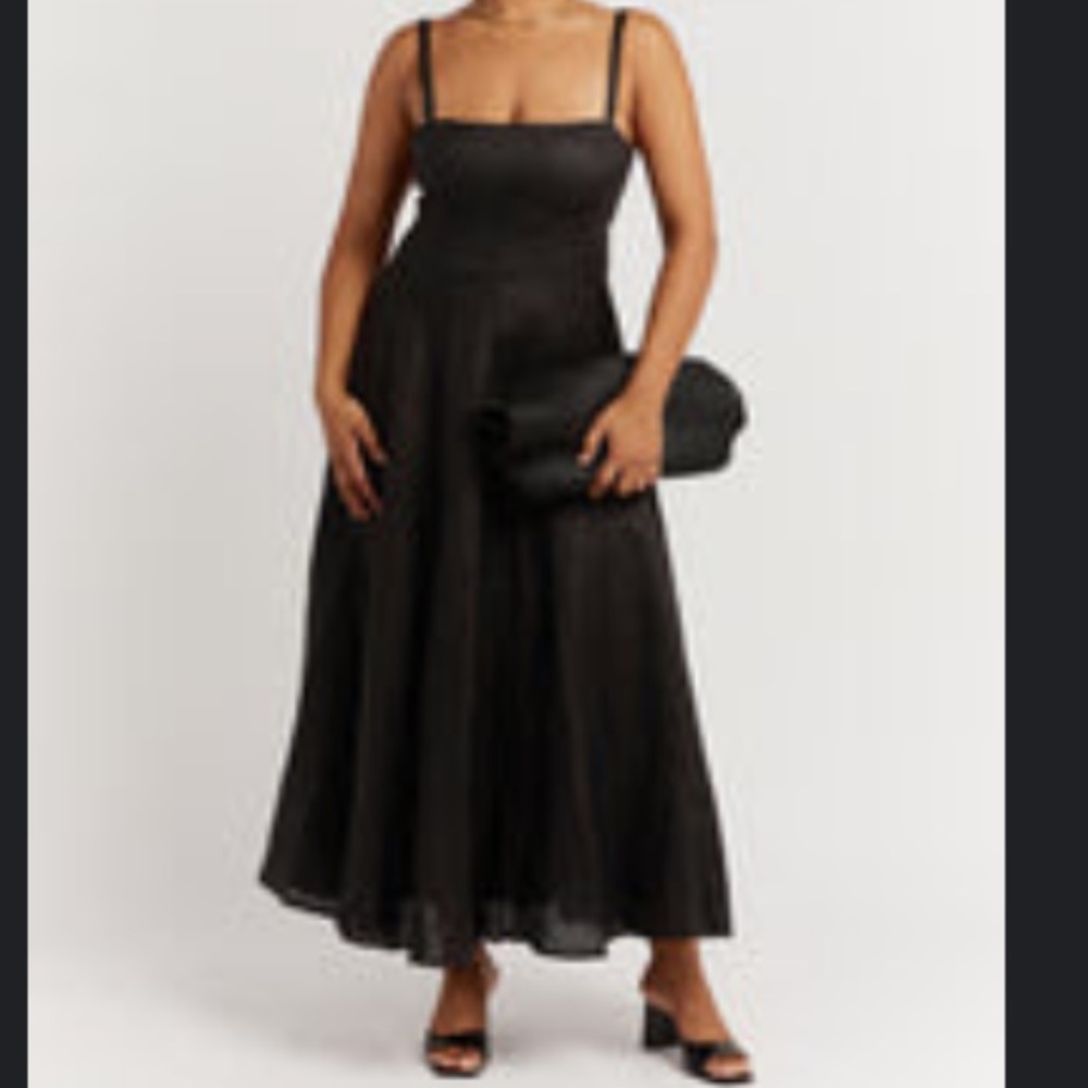 DISSH Black Maxi Dress with Thin Straps